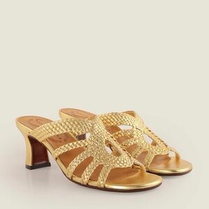 NWT Chie Mihara Gold Braided Heels Boho style